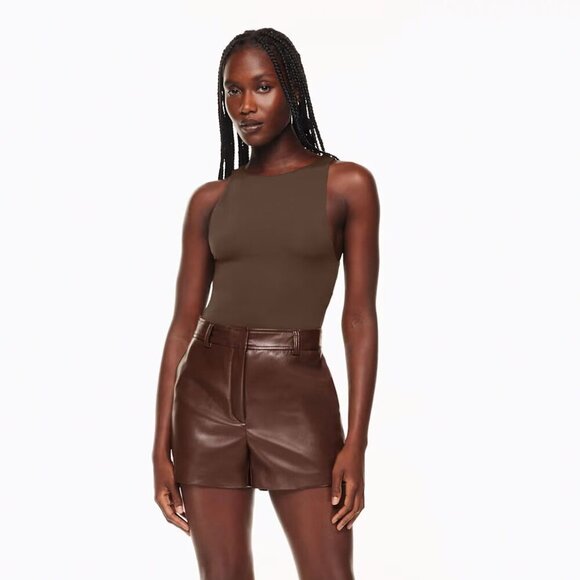 Aritzia Babaton Contour '90s Bodysuit Chocolate Brown Size Small - Picture 1 of 5